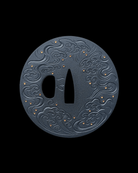 Golden Waves in the Night Tide Tsuba 金浪夜濤 - SwordSmith Australia