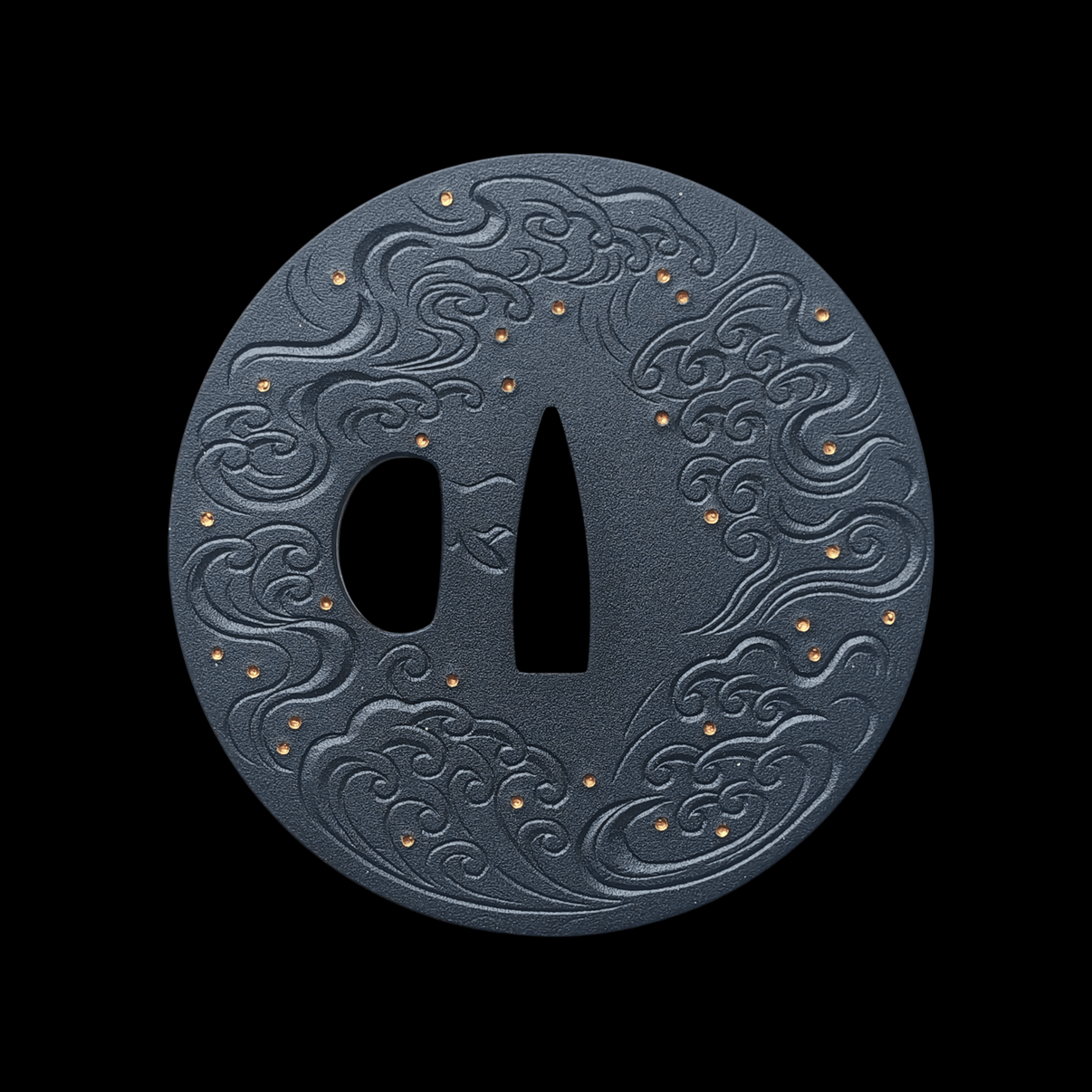 Golden Waves in the Night Tide Tsuba 金浪夜濤 | TangGu Sword 2026