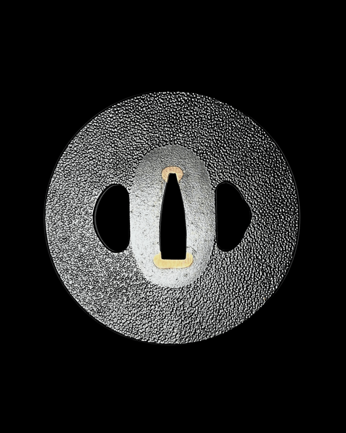 Ishime - ji Iron Tsuba with Sekigane 石目鉄鐔 - SwordSmith Australia