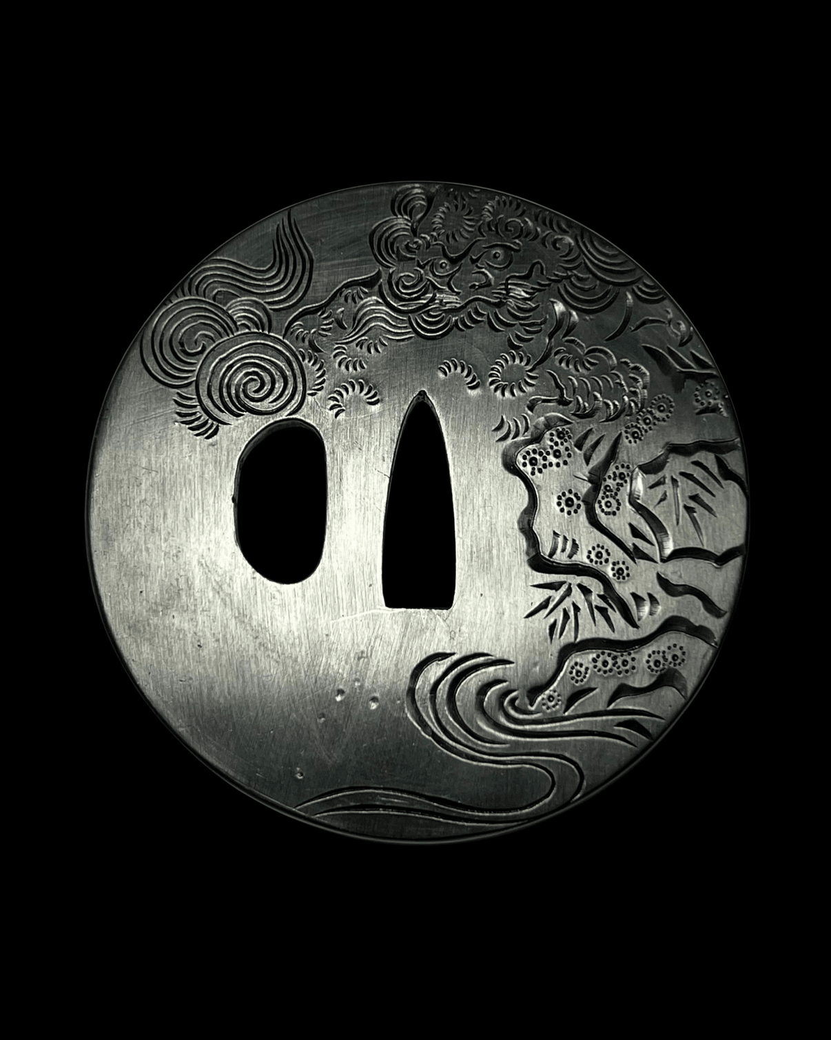 Kara - jishi lion Tsuba 唐獅子 - SwordSmith Australia