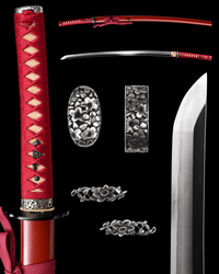 Katana Vermilion Bloom Maru Blade Beni - Zakura Koshirae 花綻 - SwordSmith Australia