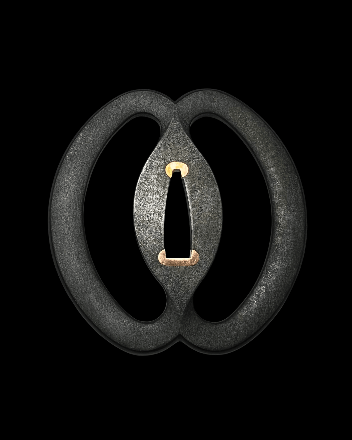 Musashi Sukashi Iron Tsuba with Sekigane 武蔵透鐔 - SwordSmith Australia