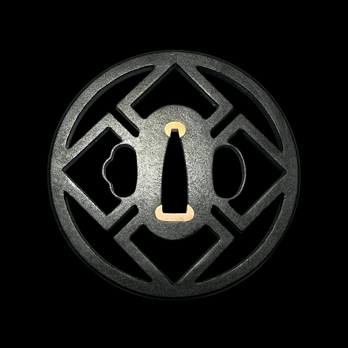Shihō - bishi Sukashi Tsuba with Sekigane 四方菱形透鐔 | TangGu Sword 2026